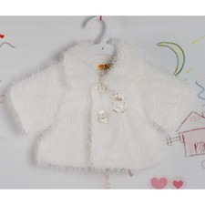 Girls Ivory Faux Fur Coat