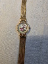 Marcel Drucker Gold Tone Roses Chain Strap Pretty Ladies Watch