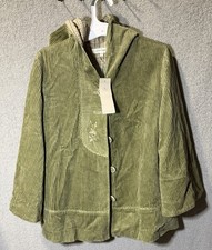  green hooded corduroy jacket