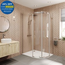 1200 x 900mm Right Hand Quadrant Shower Enclosure Frameless 8mm Safety Glass