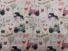 Farm Life Tractor Cow  Cotton