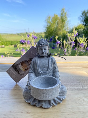 Stone buddha statue tealight - stone,