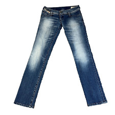 Womens Diesel Jeans Slim Straight Leg Low Rise Stretch Blue Wash Matic W28 L32