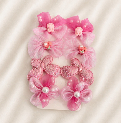 Girls pink angel fabric - girls, hair