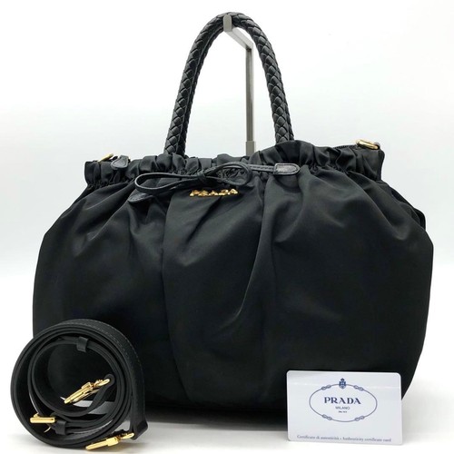 Prada black nylon way - black, 2-way