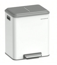 2 X 4 Gal. (2 X 15 L) Double Kitchen Bin, Pedal Bin with Soft-Close Lid, Steel