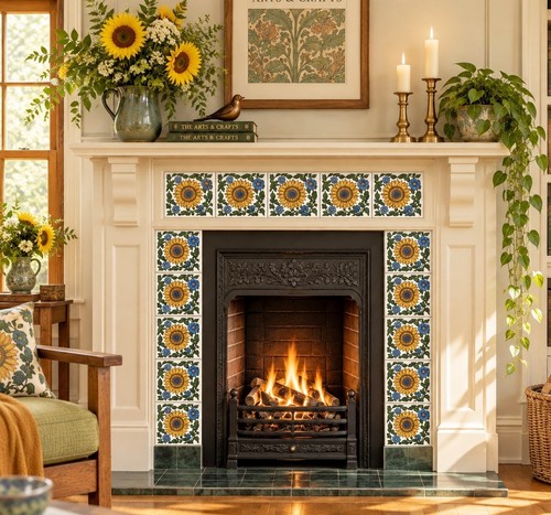 Sunflower blue blossom - &, tiles