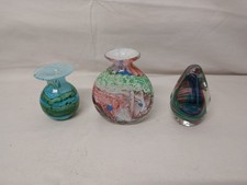 Lovely small GOZO GLASS bud vases and paper weight