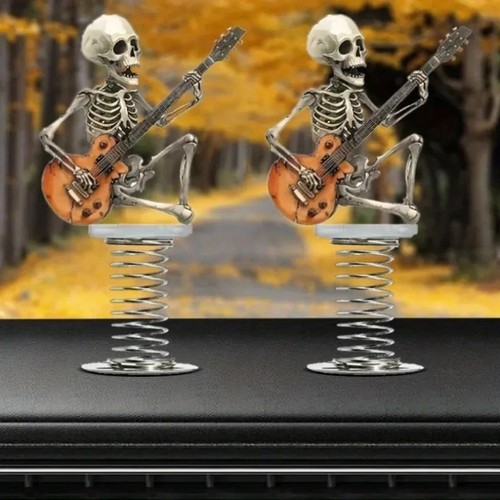 Rock style skull - skull, guitar