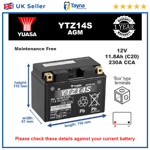 Genuine yuasa ytz14s high - yuasa,