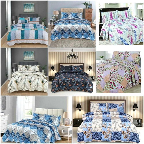 3pc quilted patchwork - quilted,