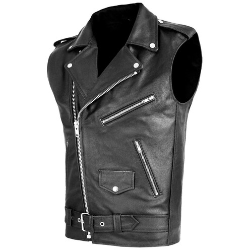 Men leather vest - men's,