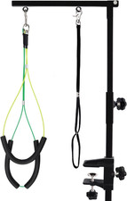 Foldable Pet Grooming Arm with Clamp, Dog Grooming Loop Noose & Two No Sit Haunc