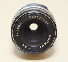 Soligor 35mm f3.5 preset lens "Chrome ears" - 42mm Screw mount with hood and cap