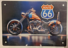 Handmade Motorbike Wall Sign Route 66 Biker Decor Chopper USA Theme Gift Sale UK