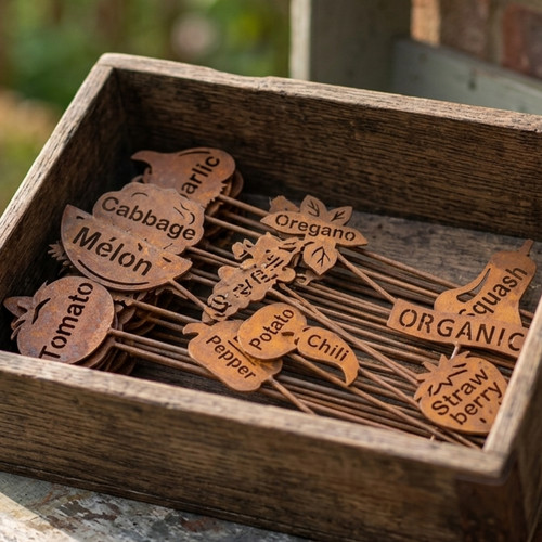 Metal vegetable garden markers - vegetable,