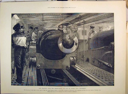 Antique old print - 1879, gun