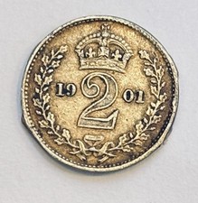 Queen Victoria 2d Two Pence 1901 Maundy Money Silver Coin
