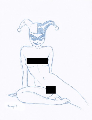 Harley quinn convention sketch - harley,