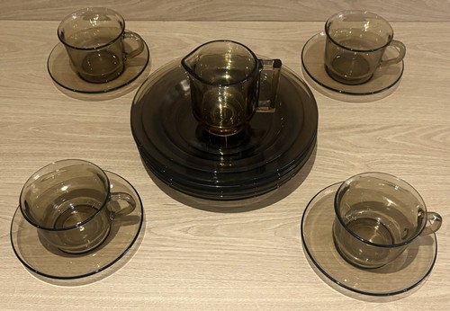 Vintage arcoroc smoked glass - smoked,