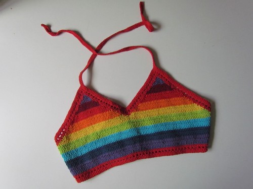 Womens girls rainbow crochet - rainbow,