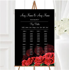 Black And Red Roses Personalised Wedding Seating Table Plan