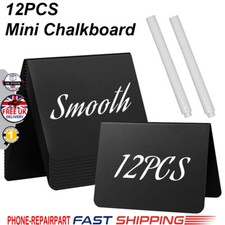 12PCS Mini Chalkboard Signs Small Black Chalk Board Menu Blackboard V-shaped