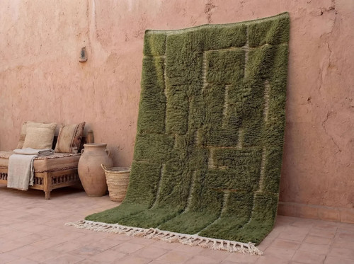 Handmade olive green moroccan - olive,