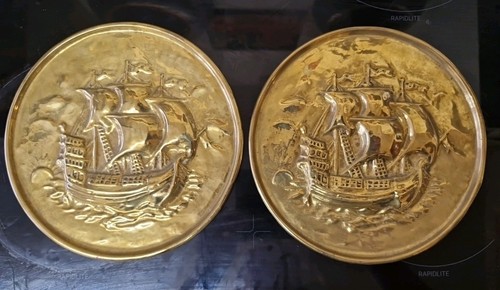 Two embossed brass nautical - two,