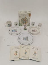 BEATRIX POTTER Peter Rabbit Wedgwood China Set & Book Library Bundle - PRE-OWNED