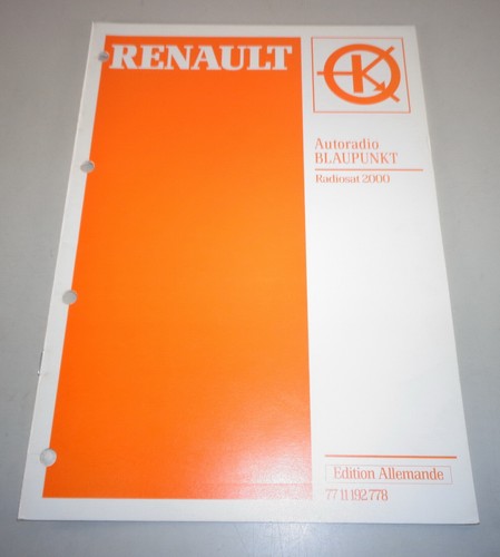 Workshop manual renault car - workshop,