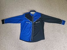 Kwanh Western Wear Shirt Blue Black White Size XL Cowboy Line Dance Made In UK