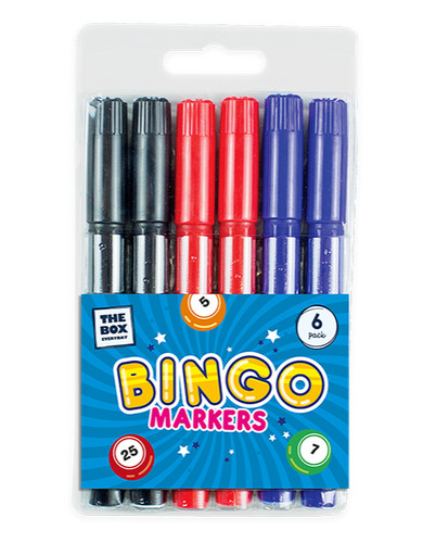 6pk coloured bingo dabbers - bingo,