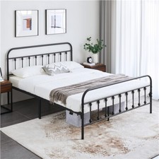 Vintage Iron Platform Bed with