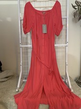 Oliver Bonas Women's Coral Pink Dress Size 16 New With Tags