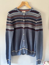 Country Rose Fair Isle cardigan M Medium blue Nordic Winter