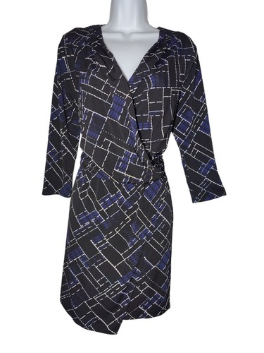 Whbm black blue geometric - black,