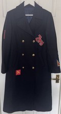 ZARA Double Breasted Awesome Patches Wool Rich Smart Military Long Coat Size L