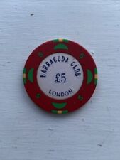 Barracuda Casino London £5.00 Chip Rare Collectible Now Grosvenor Casino