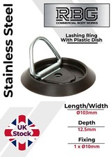 1x Tie Down Lashing Ring & Base Dish, Stainless Steel  Trucks Trailers Horsebox