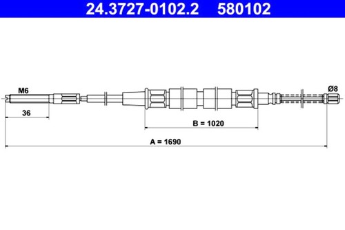 Parking brake cable ate - brake, fits