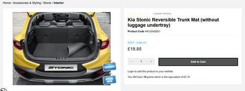 Genuine kia stonic reversable - stonic,