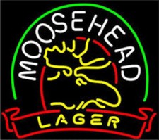 New Moosehead Lager Deer Neon