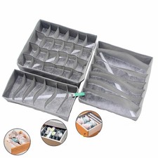 3 Pack Storage Solution Box Wardrobe Organiser Drawer Socks Bra Insert
