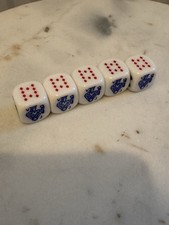 5 Vintage French Poker Dice