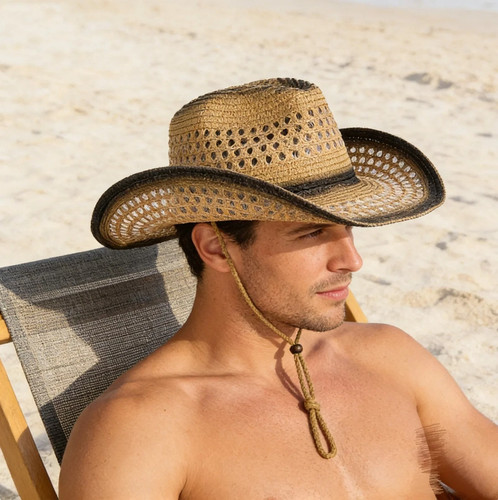 Mens straw cowboy - mens, hat