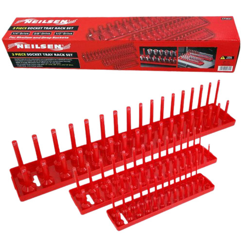 3pc red socket holder - 3pc,