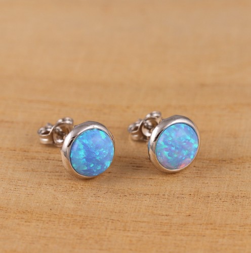 925 sterling silver blue - silver, opal