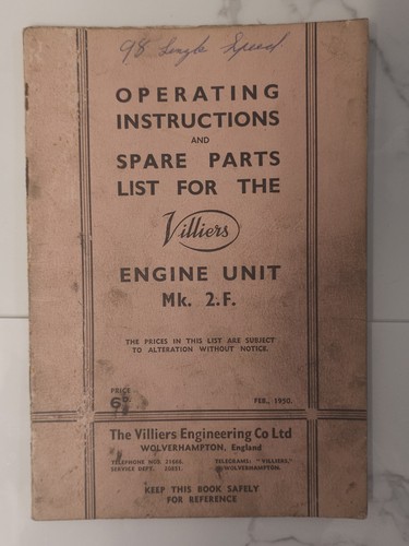 Vintage 1950 villiers 2f - vintage,