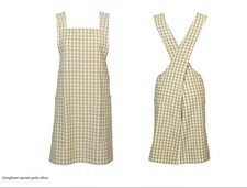 Gingham Crossback Apron pale